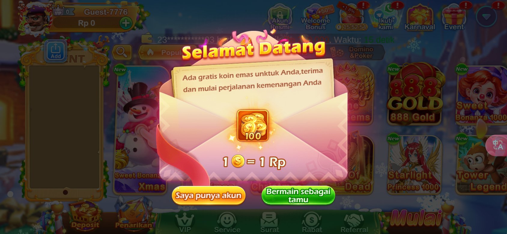 Dapatkan koin emas gratis di Dot K3K3 8 512 untuk pengguna baru.