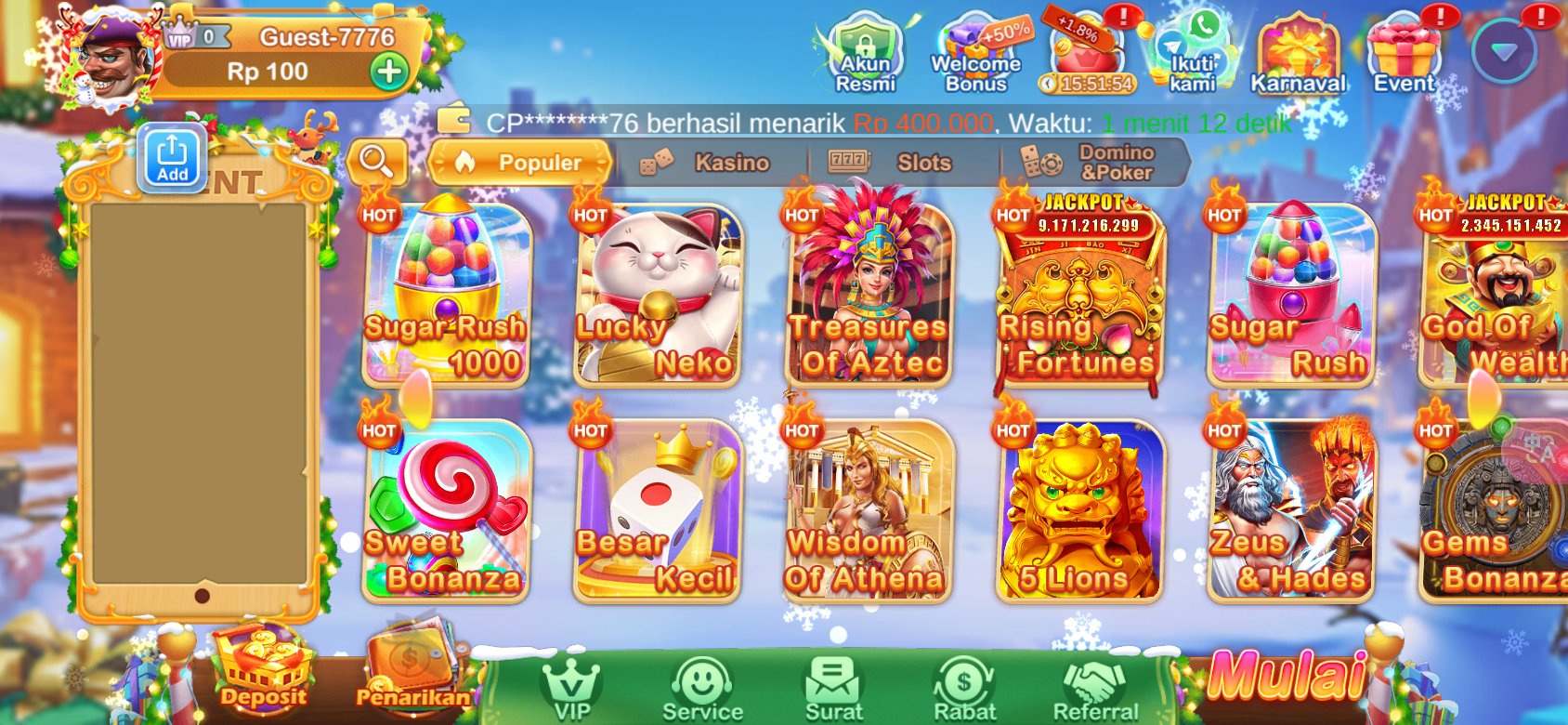 Permainan slot terbaik dengan jackpot hingga miliaran di Dot K3K3 8 512.